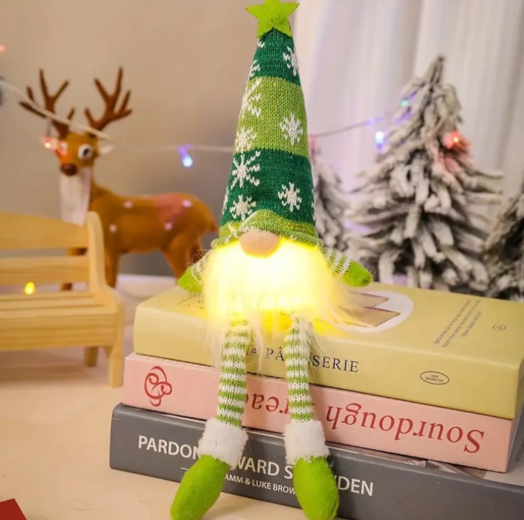 LED Sitting Christmas Gnome Plush Set (3pcs)