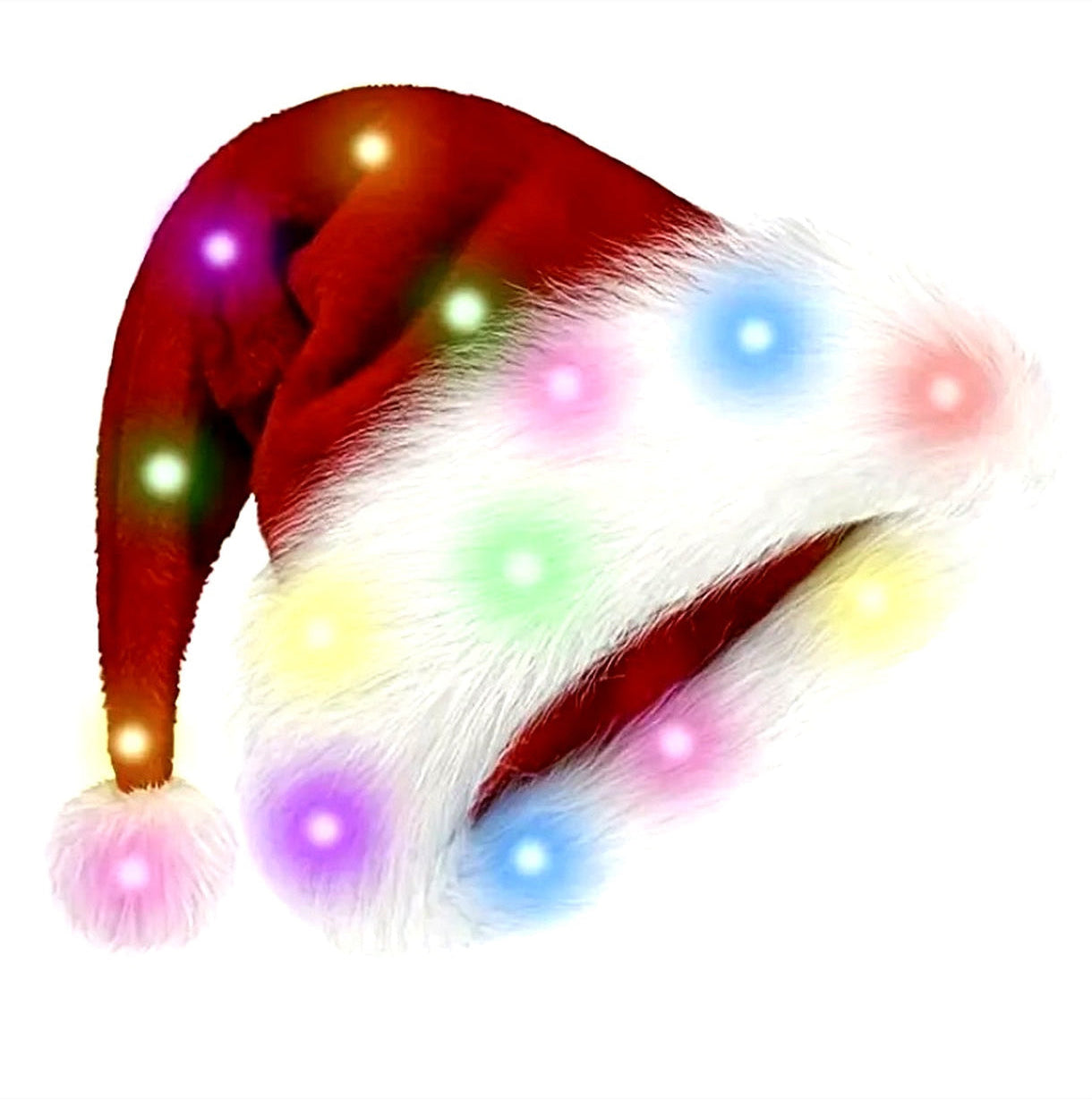 Festive LED Light-Up Santa Claus Hat