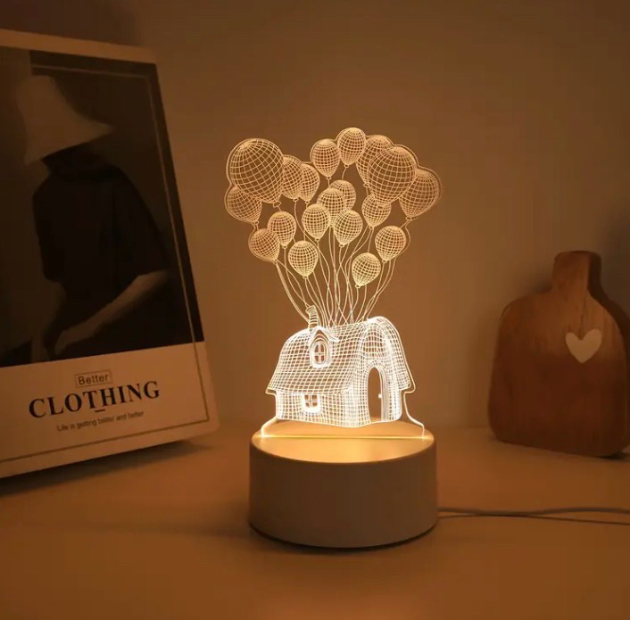3D Floating House LED Night Light