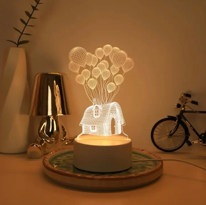 3D Floating House LED Night Light