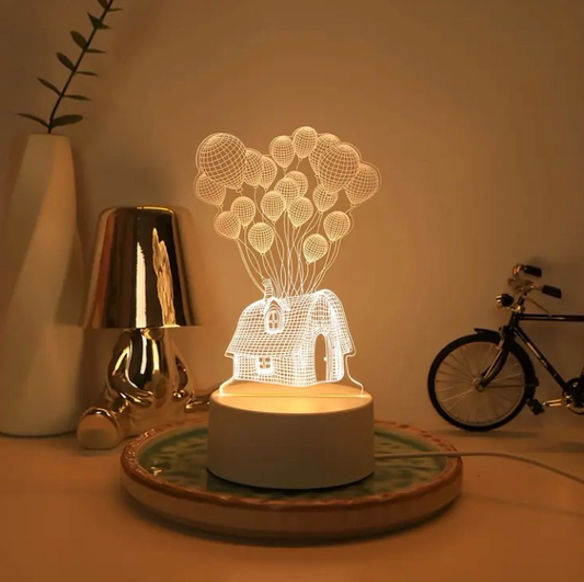 3D Floating House LED Night Light