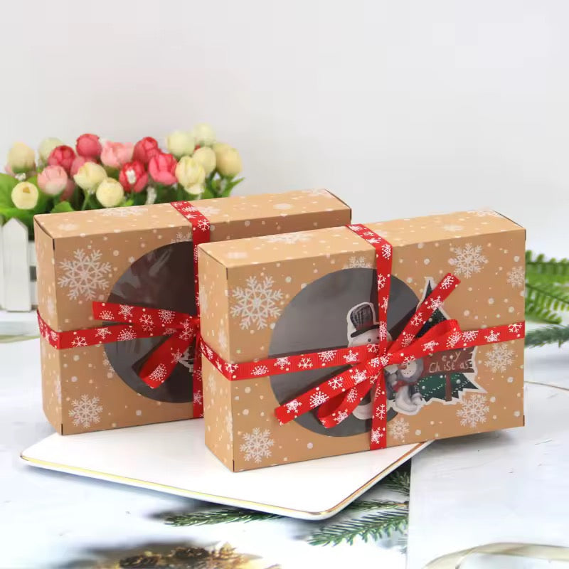 Snowflake Christmas Gift Box with Ribbon