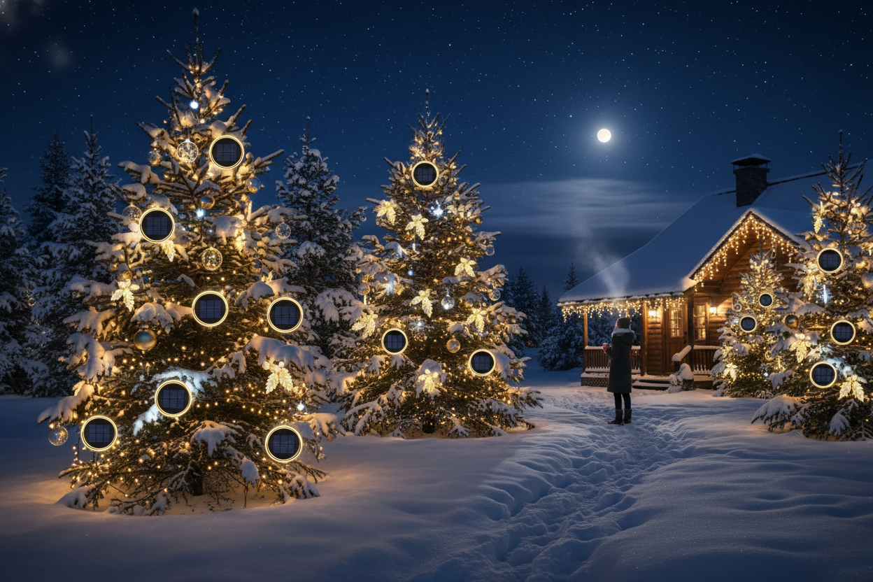 CHRISTMAS IMAGE WITH SOLAR TREES 