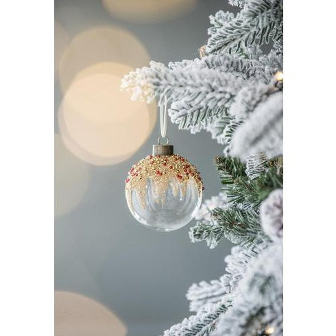 D3 Christmas Ball Ornaments, Glass Decorative Hanging Ball Christmas Tree
