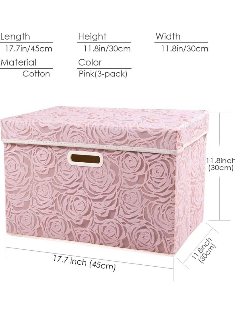 Floral Fabric Storage Box with Lid – Foldable Home Organizer - Glowonlite - Glowonlite