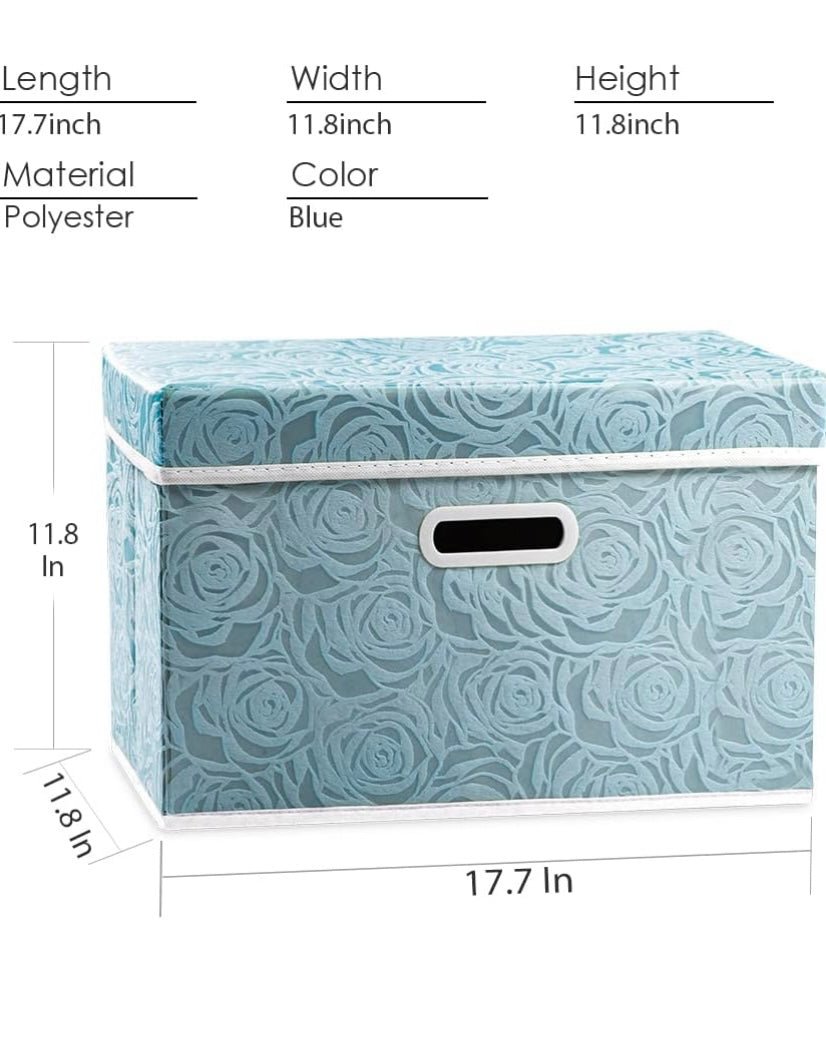 Foldable Fabric Storage Box with Lid & Handle – Large Capacity Home Organizer - Glowonlite - Glowonlite