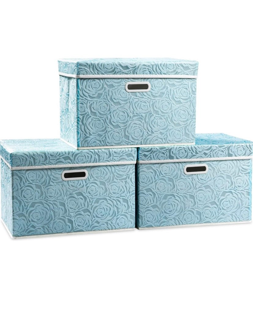 Foldable Fabric Storage Box with Lid & Handle – Large Capacity Home Organizer - Glowonlite - Glowonlite