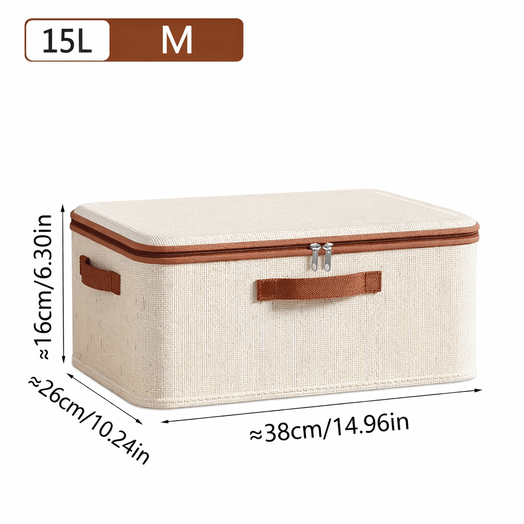 Foldable Fabric Storage Box with Lid & Handles – Multi - Purpose Home Organizer - Glowonlite - Glowonlite