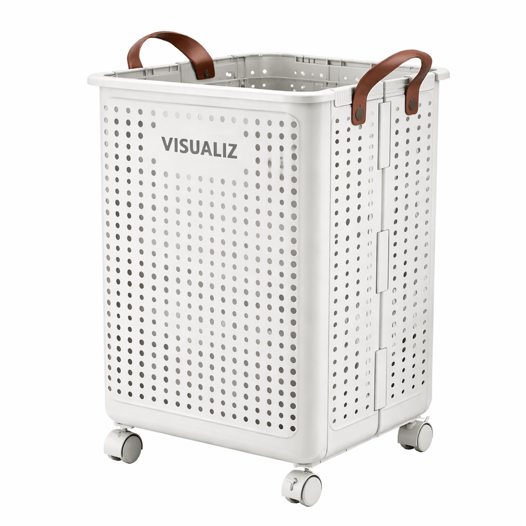 Foldable Rolling Laundry Basket with Wheels & Handles (Large Capacity) - Glowonlite - Glowonlite