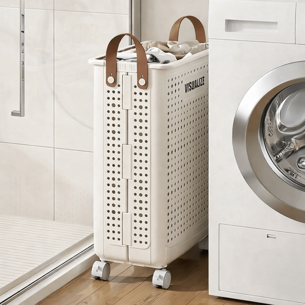 Foldable Rolling Laundry Basket with Wheels & Handles (Large Capacity) - Glowonlite - Glowonlite