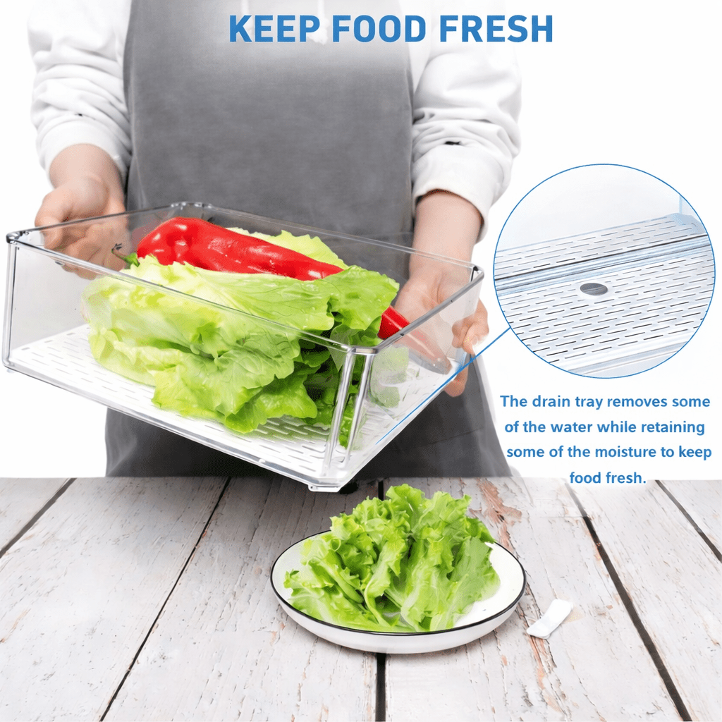 Fresh Drainage Food Storage Container with Removable Drip Tray - Glowonlite - Glowonlite