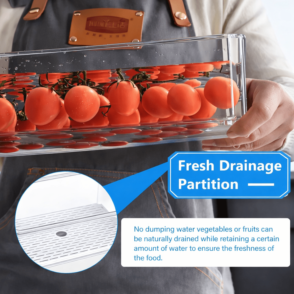 Fresh Drainage Food Storage Container with Removable Drip Tray - Glowonlite - Glowonlite