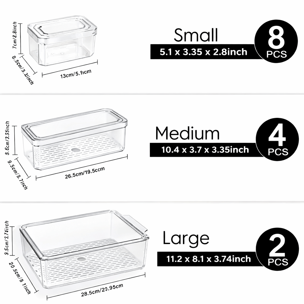Fresh Drainage Food Storage Container with Removable Drip Tray - Glowonlite - Glowonlite