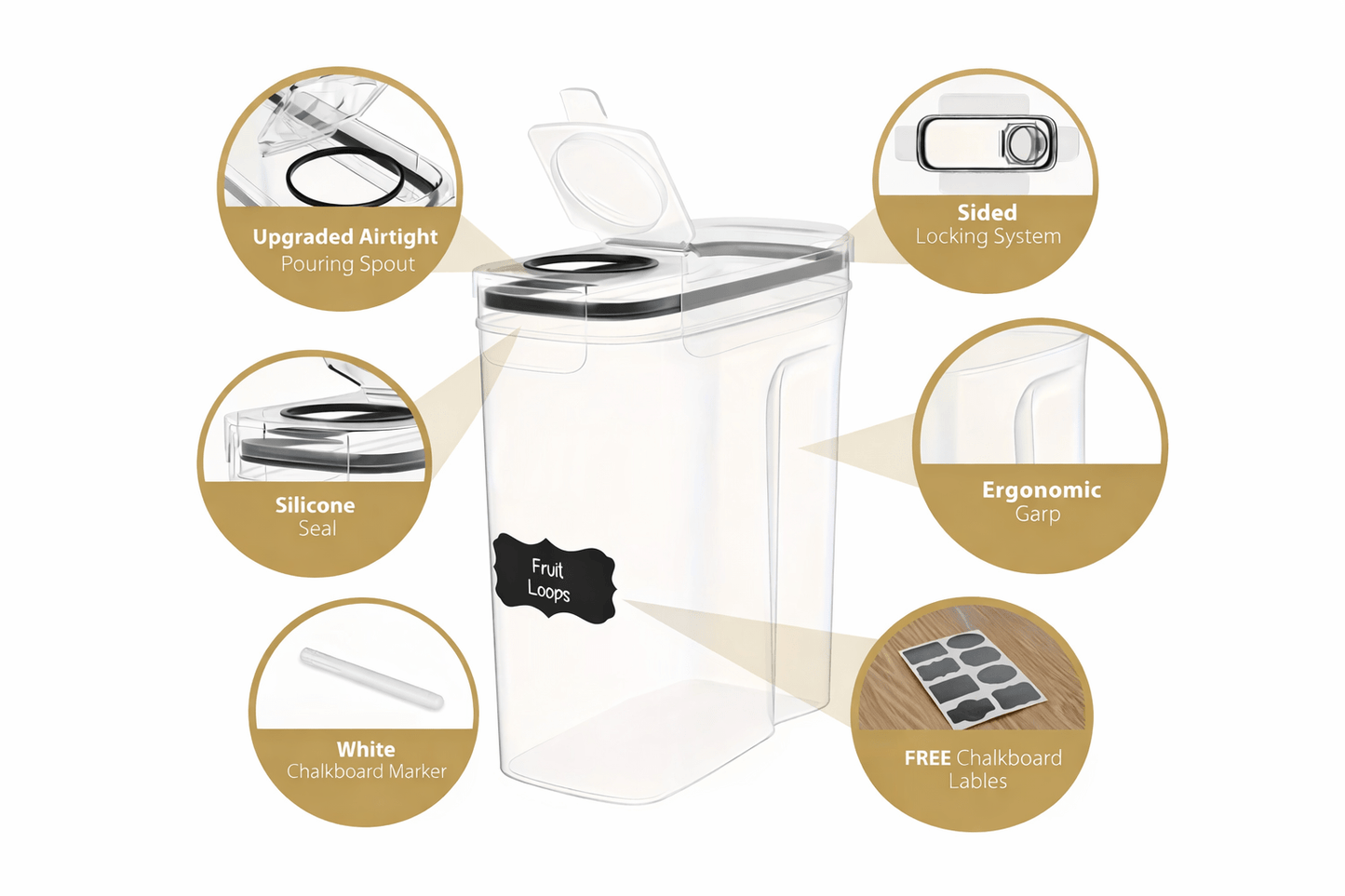 FreshFlow Airtight Food Storage Container – 2.5L - Glowonlite - Glowonlite