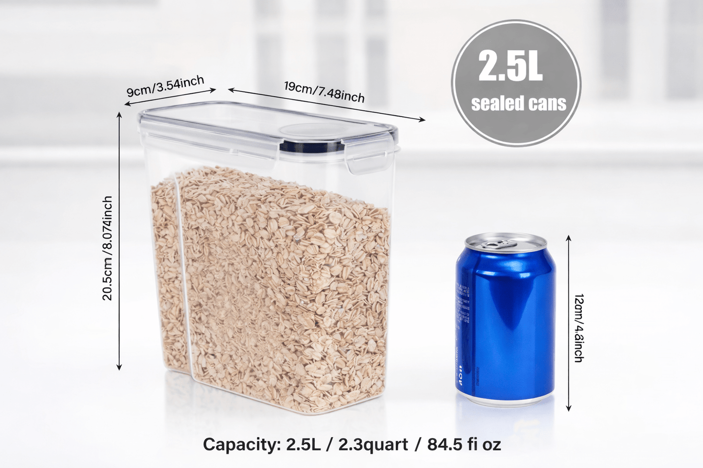 FreshFlow Airtight Food Storage Container – 2.5L - Glowonlite - Glowonlite