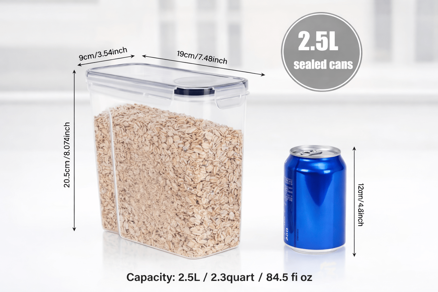 FreshFlow Airtight Food Storage Container – 2.5L - Glowonlite - Glowonlite