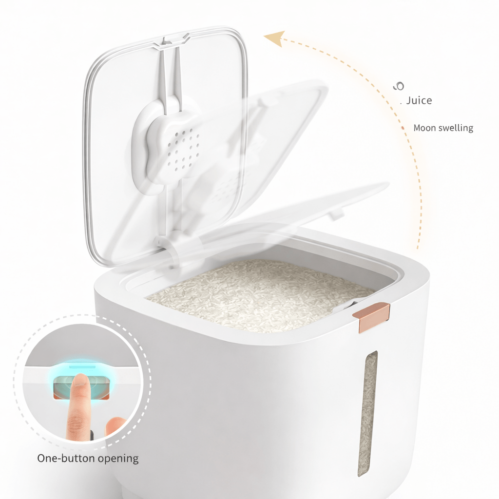 FreshFlow Airtight Grain & Rice Storage Container with One - Touch Lid - Glowonlite - Glowonlite