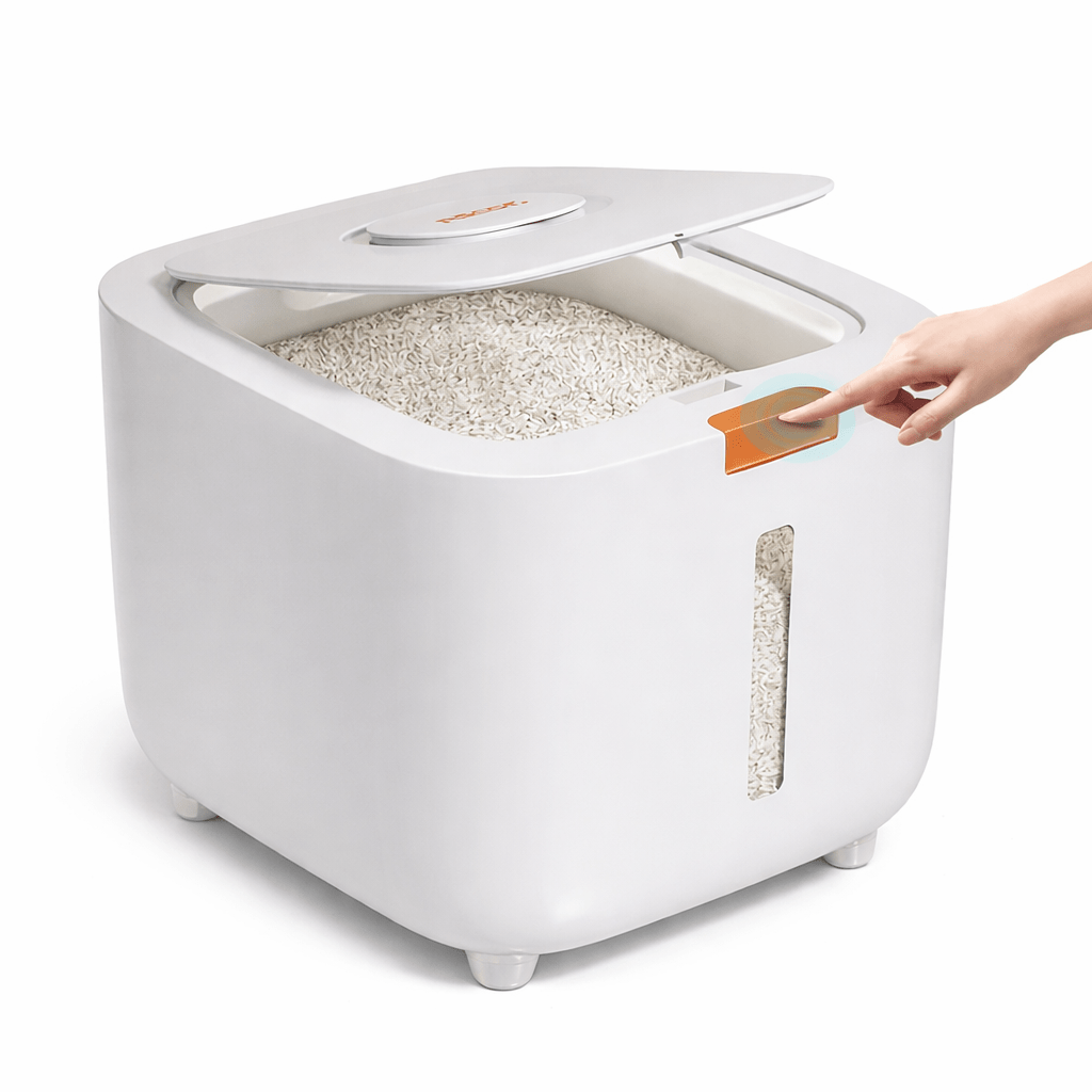 FreshFlow Airtight Grain & Rice Storage Container with One - Touch Lid - Glowonlite - Glowonlite