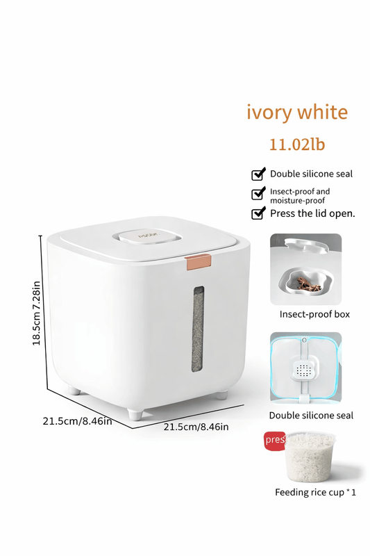 FreshFlow Airtight Grain & Rice Storage Container with One - Touch Lid - Glowonlite - Glowonlite