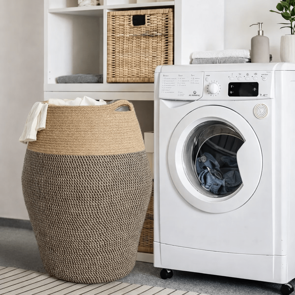 Handwoven Cotton Rope Laundry Basket – Large Capacity Storage Hamper - Glowonlite - Glowonlite