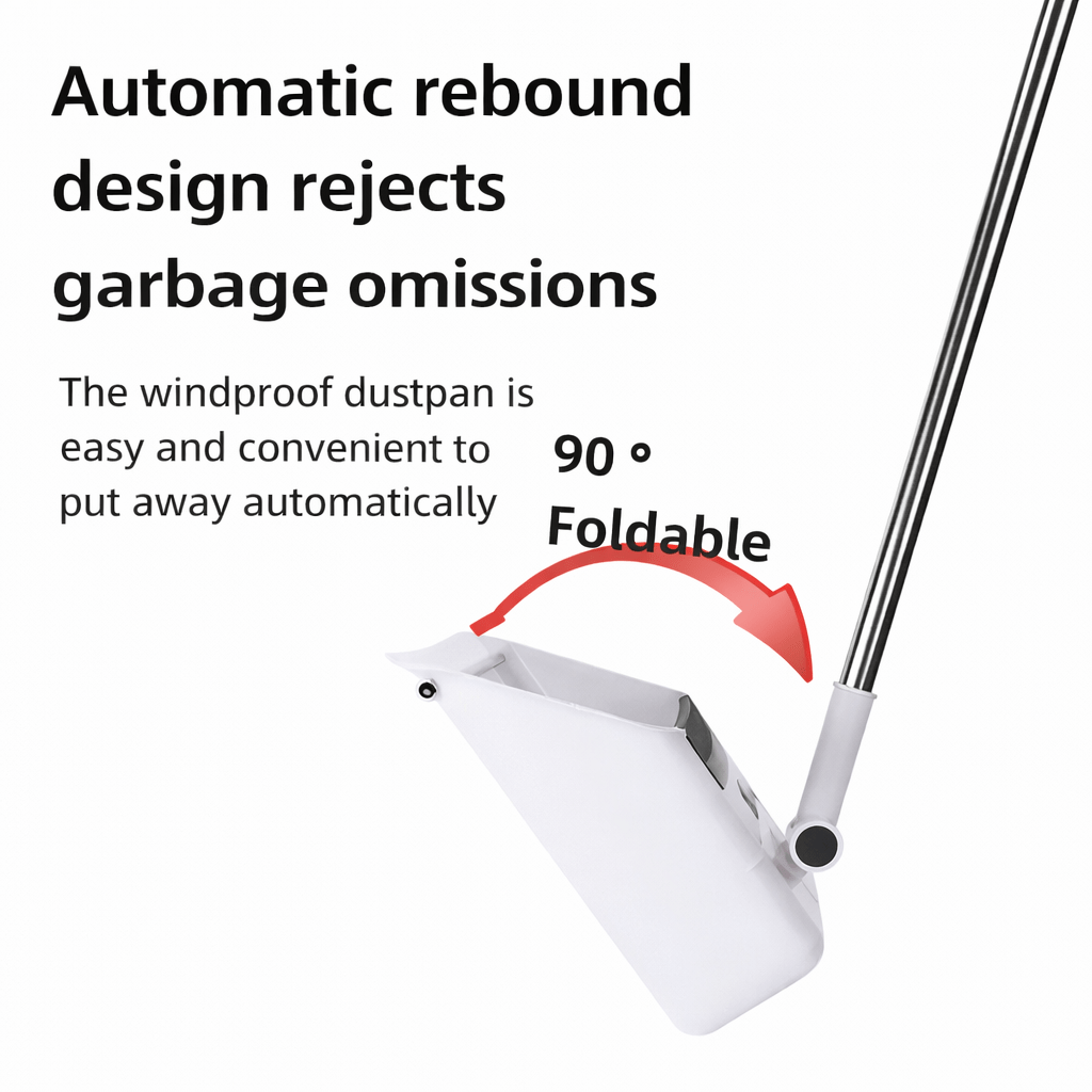  - in - 1 Upright Broom & Dustpan Set with Hidden Brush – No - Touch Hair Cleaning - Glowonlite - Glowonlite