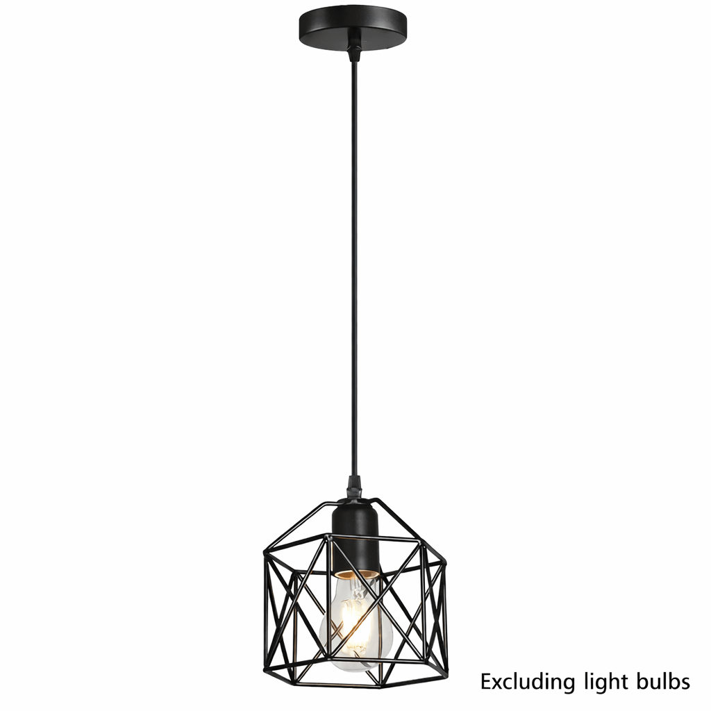 Industrial Geometric Pendant Light – 1 Head & 3 Head Ceiling Fixture - Glowonlite - Glowonlite
