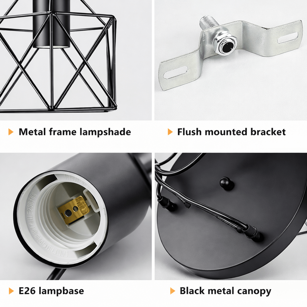 Industrial Geometric Pendant Light – 1 Head & 3 Head Ceiling Fixture - Glowonlite - Glowonlite