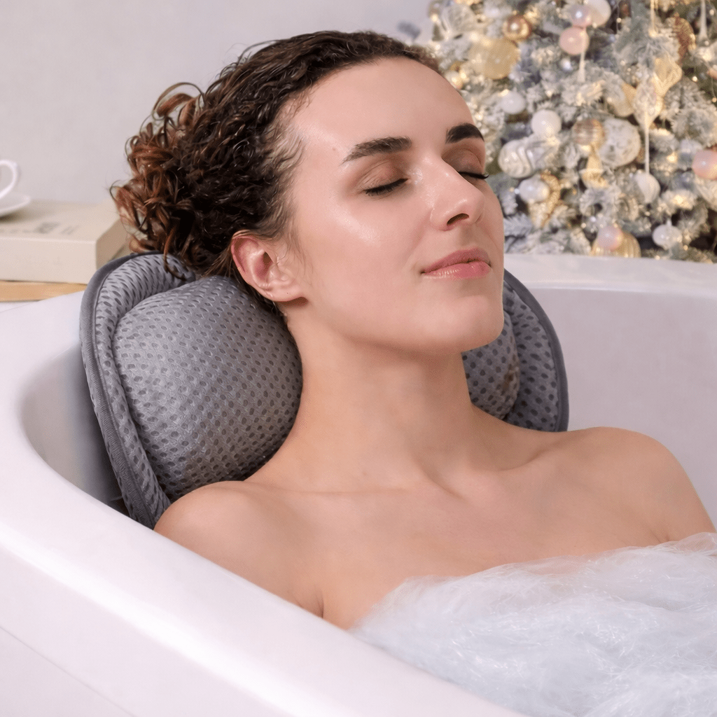 Luxury Ergonomic Bath Pillow – 4D Air - Mesh Neck & Back Support - Glowonlite - Glowonlite