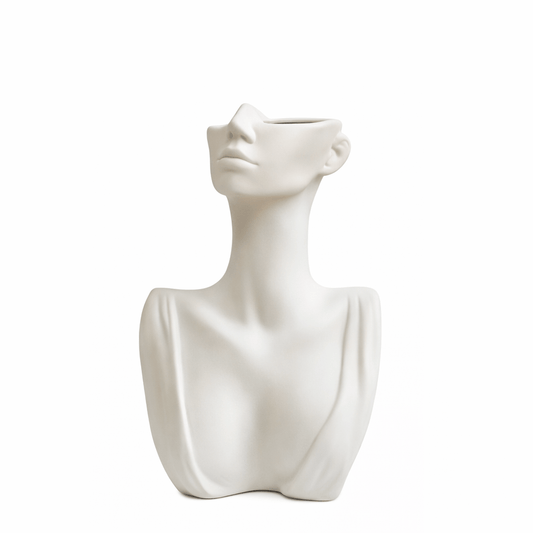 Modern Abstract Face Bust Vase – Minimalist Ceramic Sculpture Planter - Glowonlite - Glowonlite