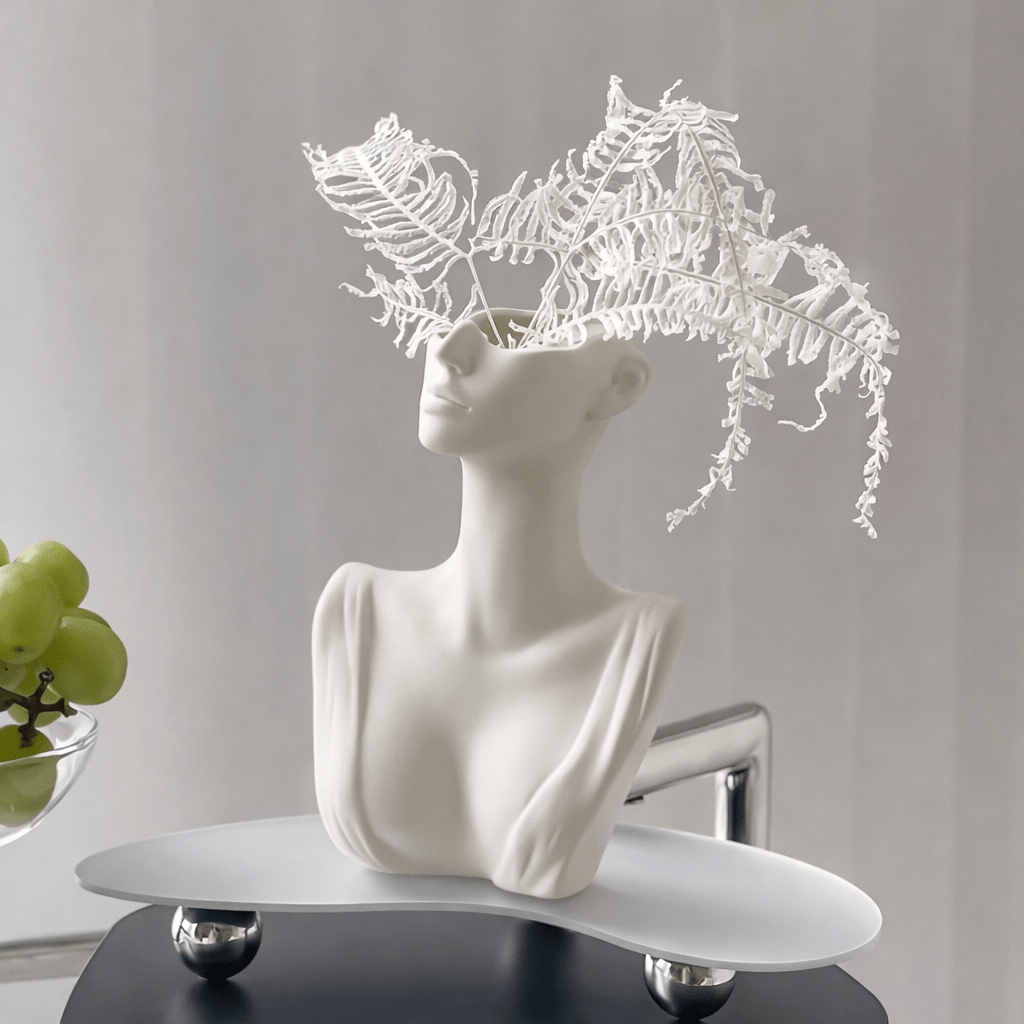 Modern Abstract Face Bust Vase – Minimalist Ceramic Sculpture Planter - Glowonlite - Glowonlite