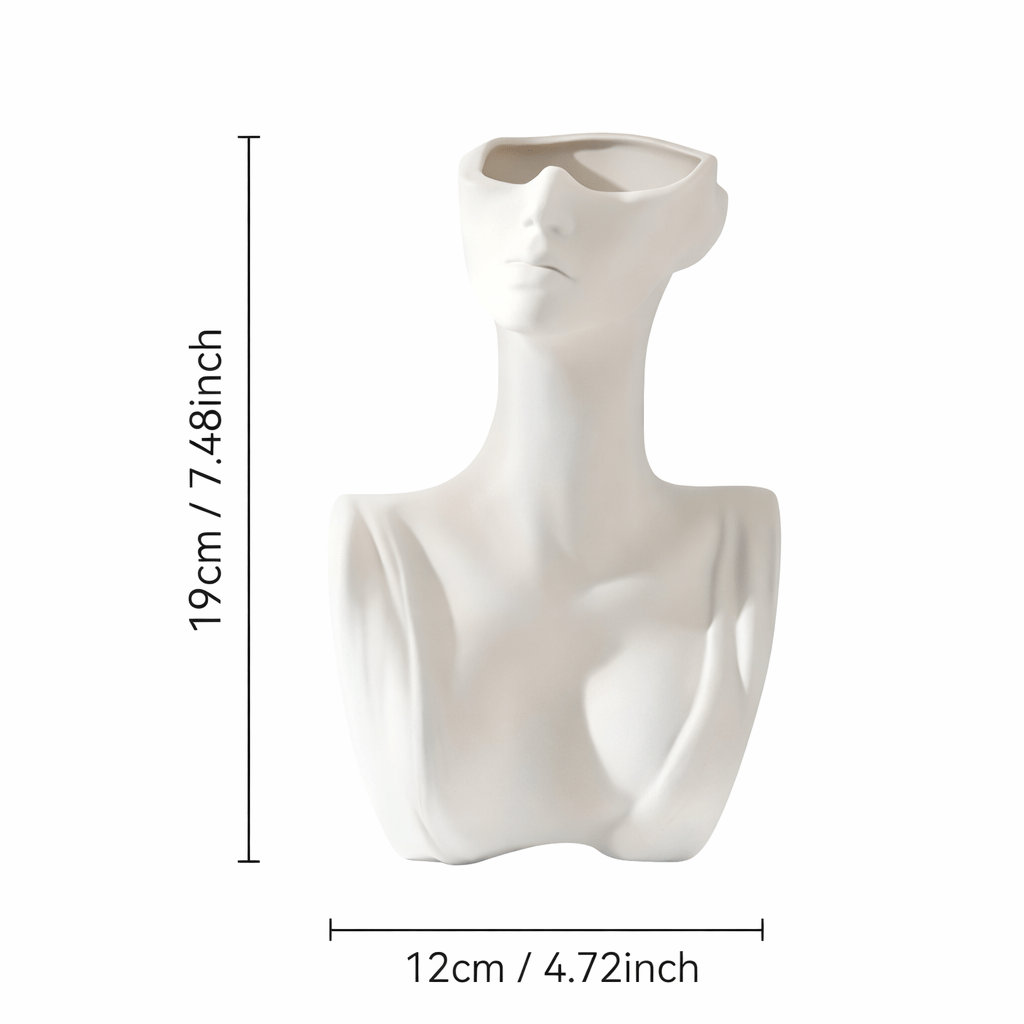 Modern Abstract Face Bust Vase – Minimalist Ceramic Sculpture Planter - Glowonlite - Glowonlite