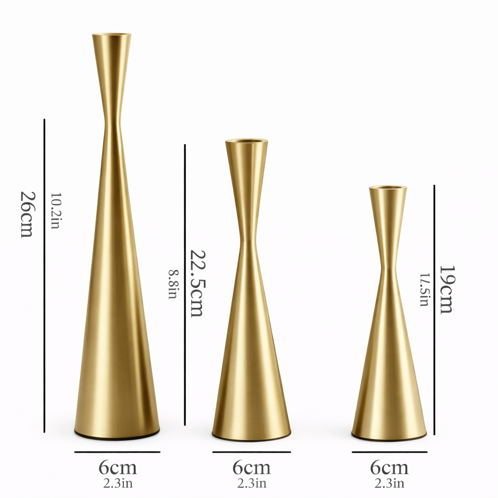 Modern Brass Taper Candle Holder – Minimalist Home Décor Accent - Glowonlite - Glowonlite