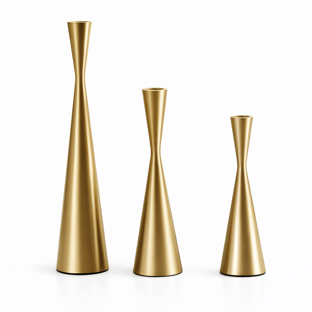 Modern Brass Taper Candle Holder – Minimalist Home Décor Accent - Glowonlite - Glowonlite