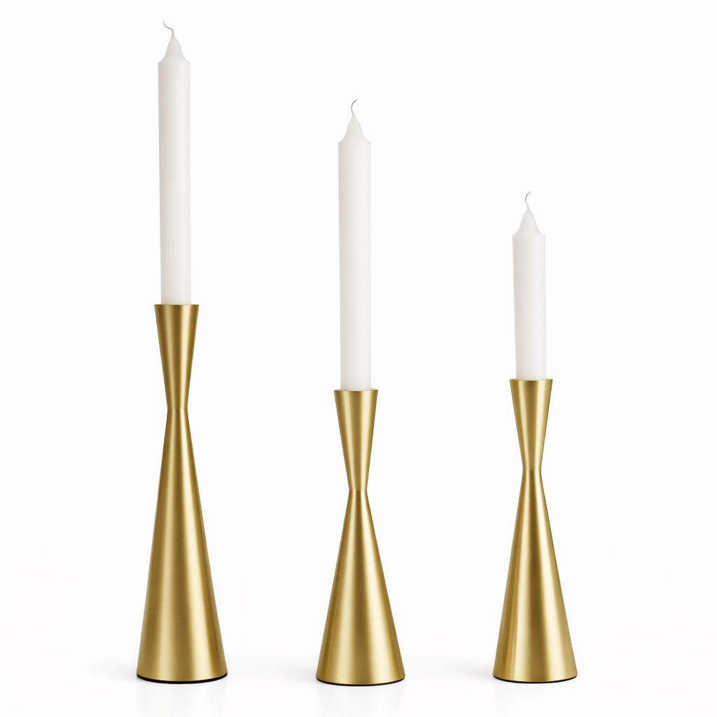 Modern Brass Taper Candle Holder – Minimalist Home Décor Accent - Glowonlite - Glowonlite