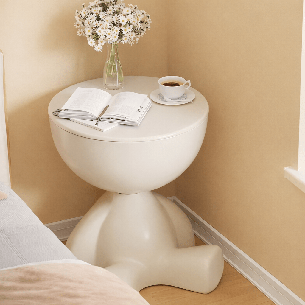 Modern Sculptural Side Table – Matte Finish Accent Table - Glowonlite - Glowonlite