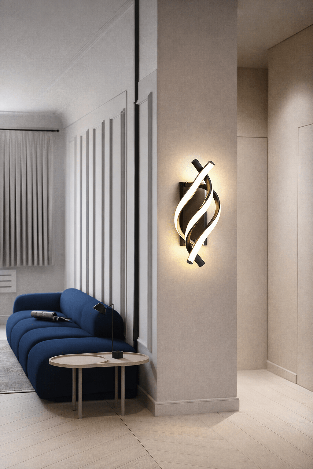 Modern Spiral LED Wall Sconce – Warm Ambient Light for Bedroom & Living Spaces - Glowonlite - Glowonlite