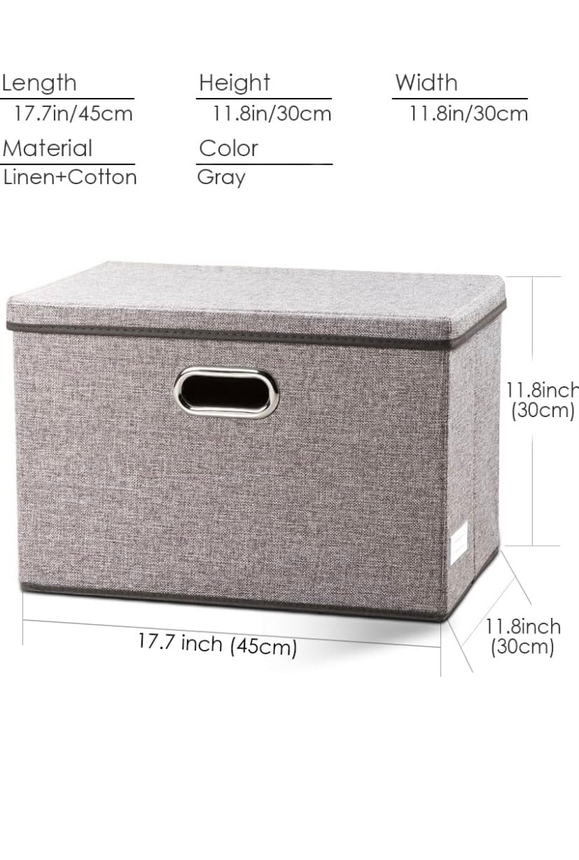 Premium Foldable Fabric Storage Box with Lid & Reinforced Handle - Glowonlite - Glowonlite