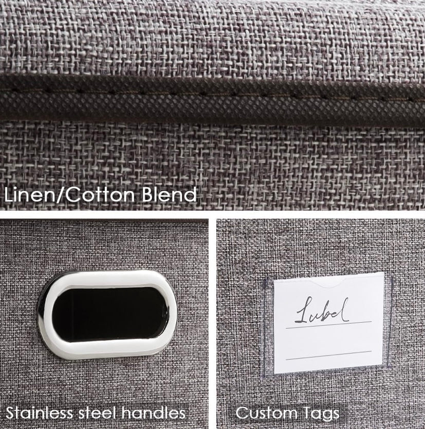 Premium Foldable Fabric Storage Box with Lid & Reinforced Handle - Glowonlite - Glowonlite