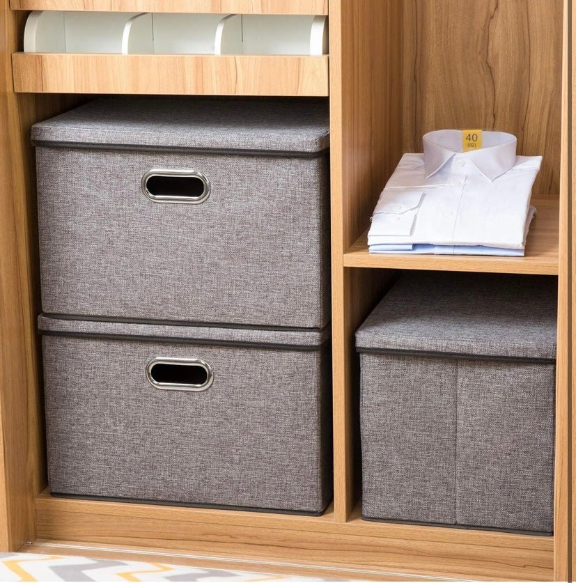 Premium Foldable Fabric Storage Box with Lid & Reinforced Handle - Glowonlite - Glowonlite