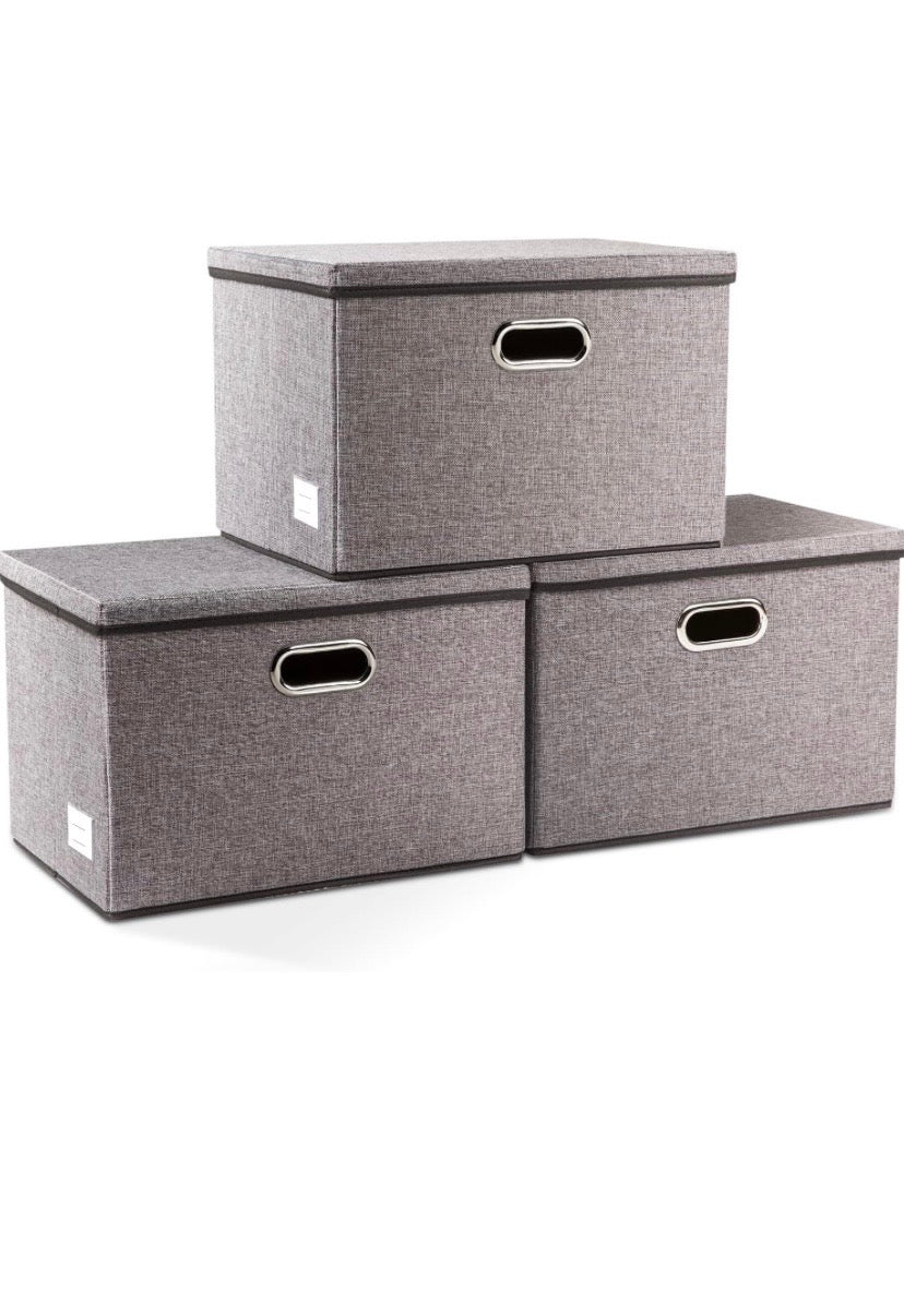 Premium Foldable Fabric Storage Box with Lid & Reinforced Handle - Glowonlite - Glowonlite