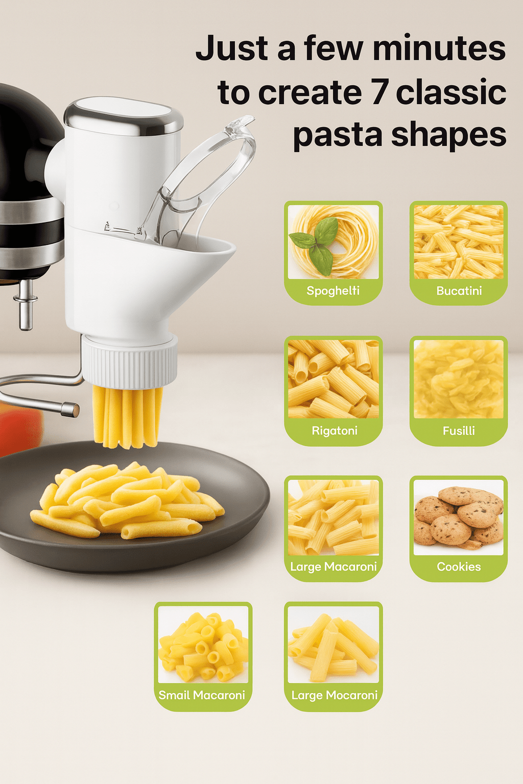 Premium Pasta Extruder for Stand Mixers - Glowonlite - Glowonlite