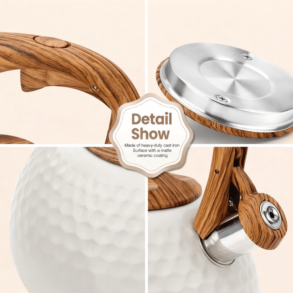 Premium White cast iron kettle - Glowonlite - Glowonlite