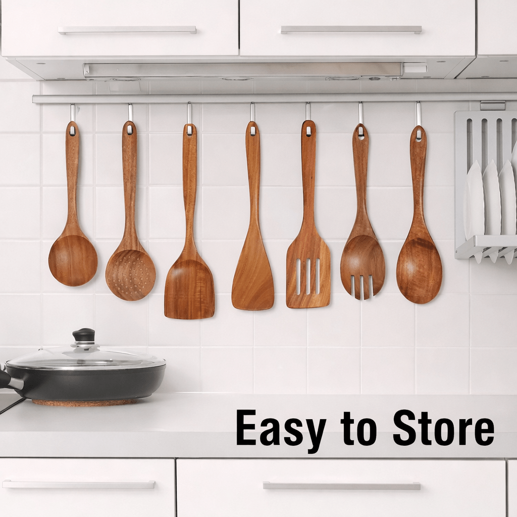 Premium Wooden Kitchen Utensil Set (9 - Piece) - Glowonlite - Glowonlite