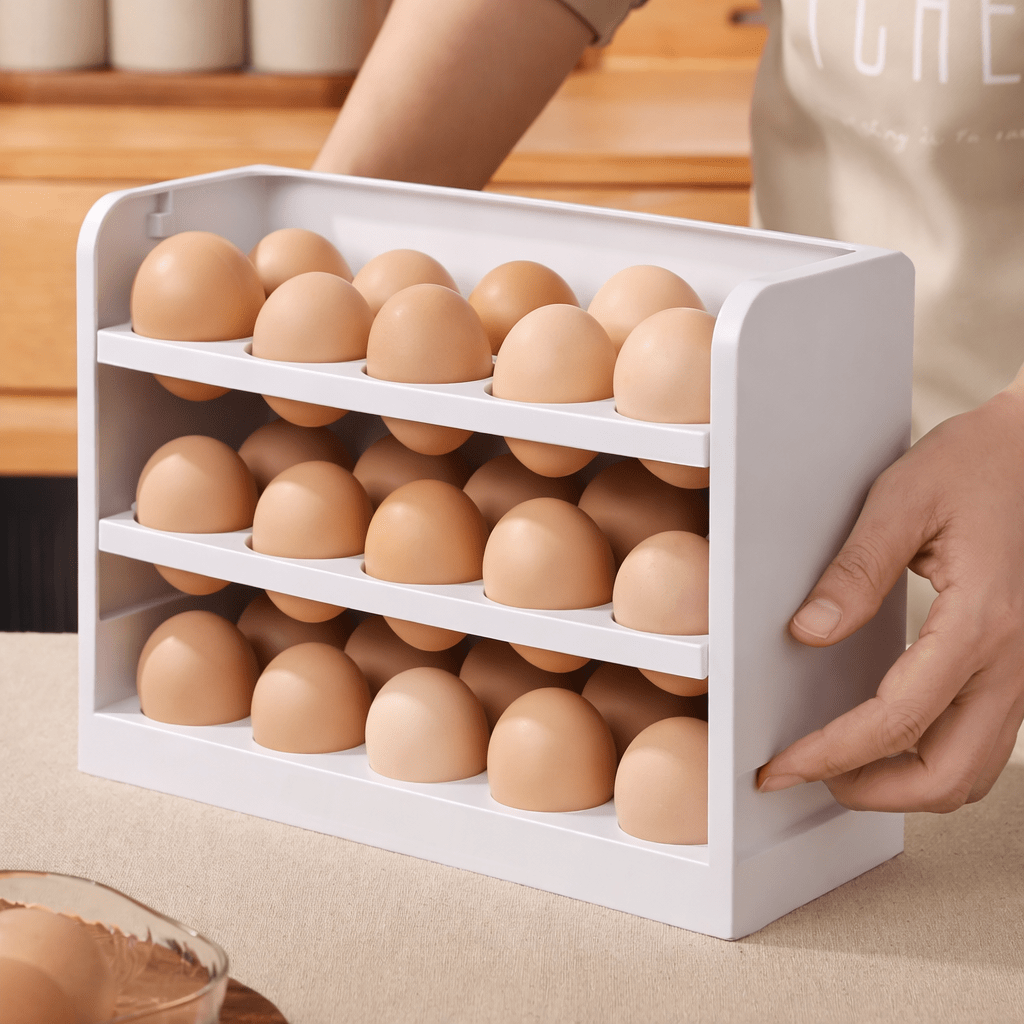 Rotating Refrigerator Egg Storage Organizer – Holds Up to 30 Eggs - Glowonlite - Glowonlite