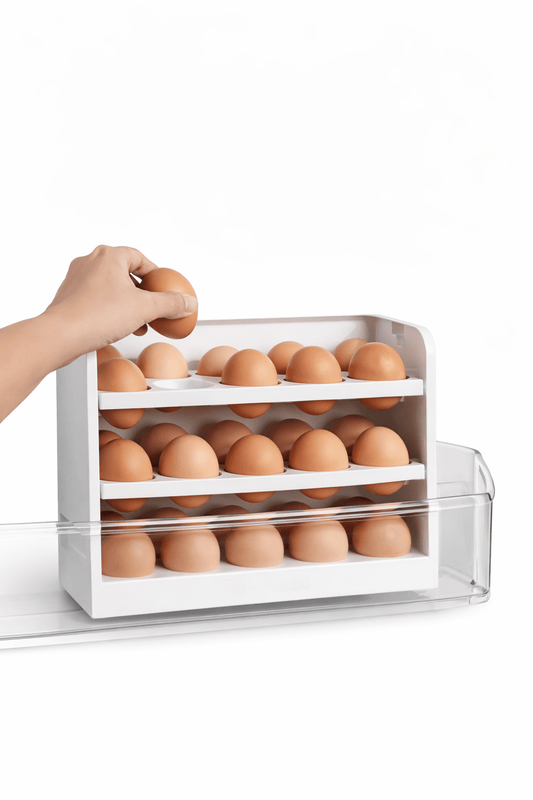 Rotating Refrigerator Egg Storage Organizer – Holds Up to 30 Eggs - Glowonlite - Glowonlite