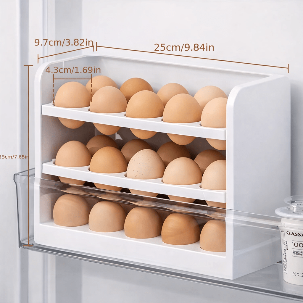 Rotating Refrigerator Egg Storage Organizer – Holds Up to 30 Eggs - Glowonlite - Glowonlite