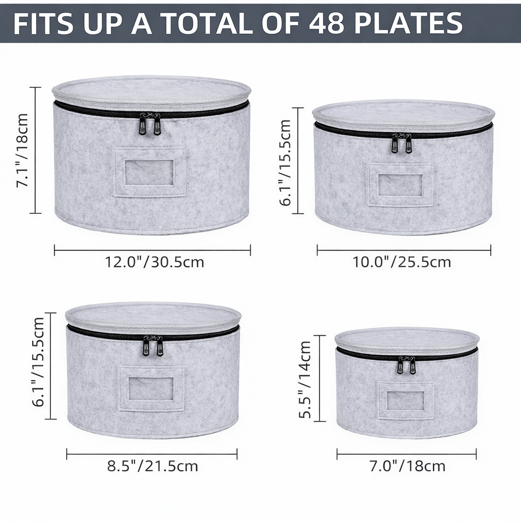 Round Plate Storage Organizer Bags – Dustproof & Moisture - Resistant (Sizes S–XL) - Glowonlite - Glowonlite