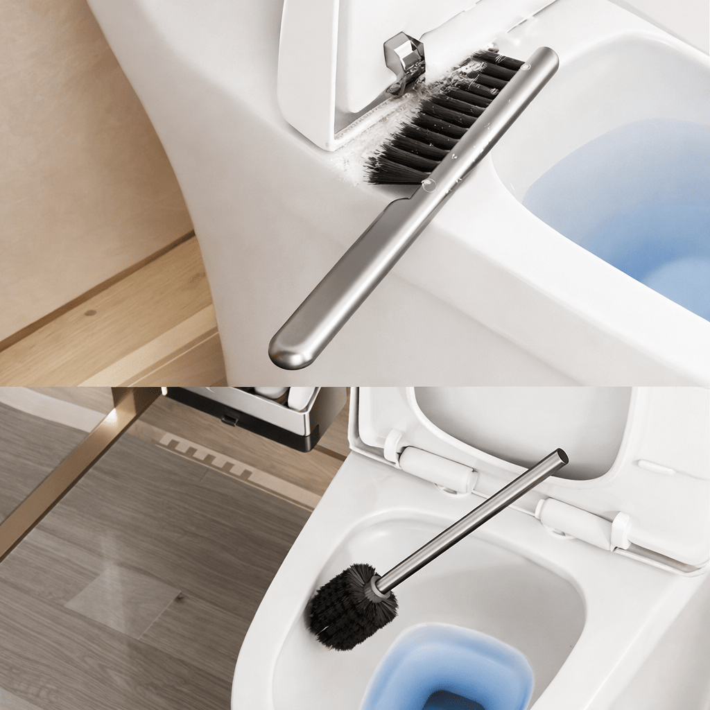 Wall - Mounted Stainless Steel Toilet Brush & Cleaning Organizer Set - Glowonlite - Glowonlite