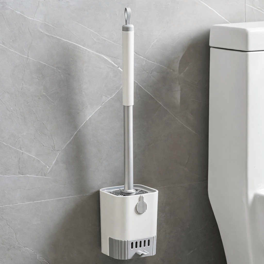 Wall - Mounted Toilet Brush with Ventilated Holder (No - Drill, Hygienic Design) - Glowonlite - Glowonlite