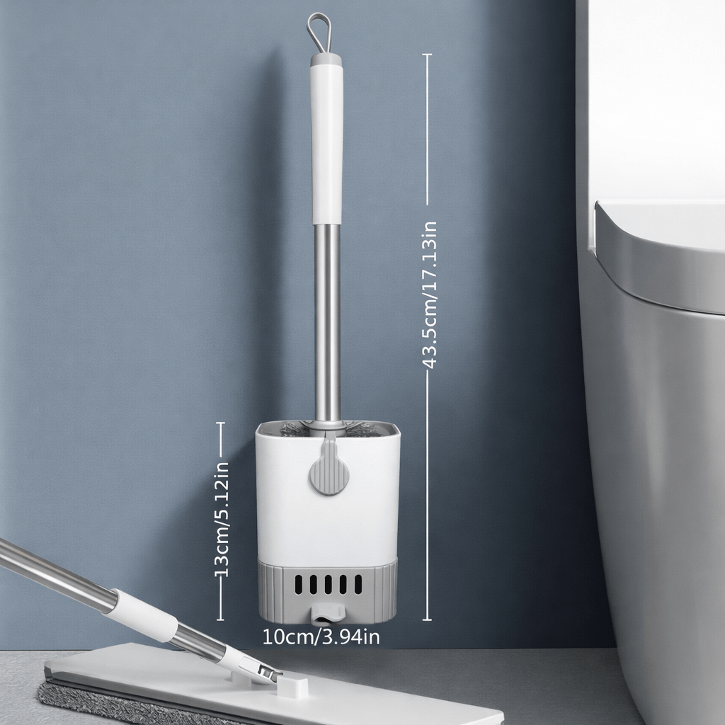 Wall - Mounted Toilet Brush with Ventilated Holder (No - Drill, Hygienic Design) - Glowonlite - Glowonlite